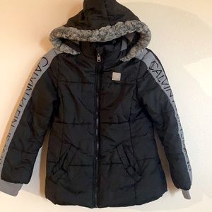 Girls Jacket size M 8/10 Calvin Klein Jeans brand in color Black